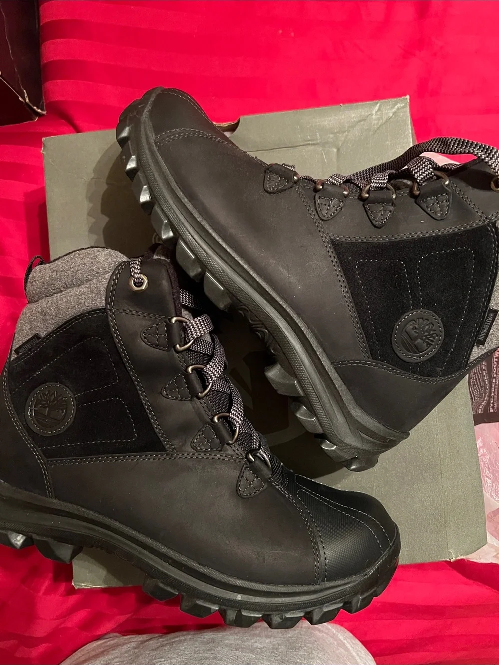 Timberland Black and Gray Lace-Up Outdoor Boots
